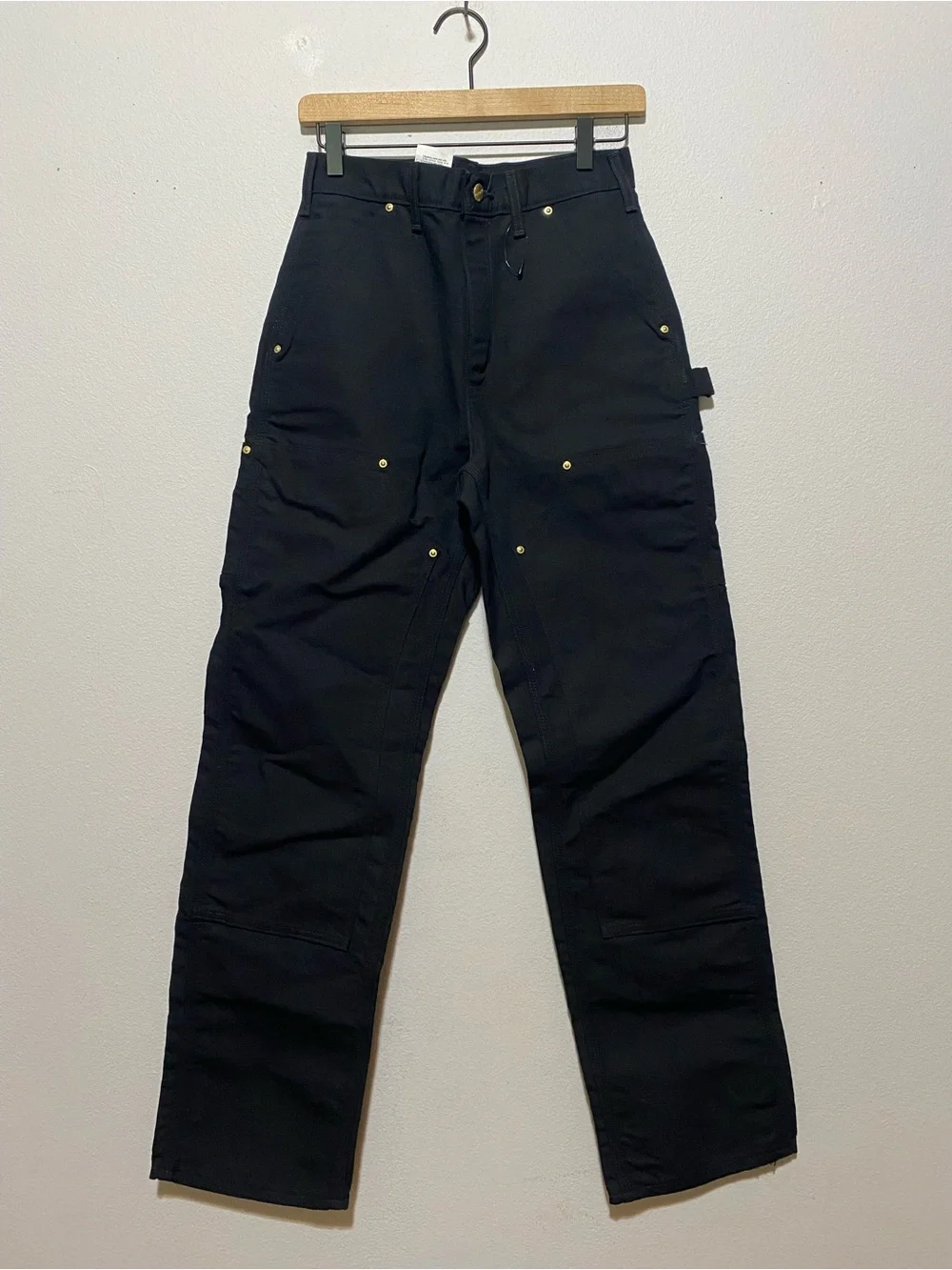 NWOT Vintage Men’s Carhartt B01 BLK Double Knee Black 28x32 Union Made USA-Flaw